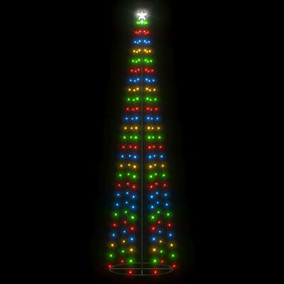vidaXL Arbre de Noël cône 136 LED colorées décoration 70x240 cm