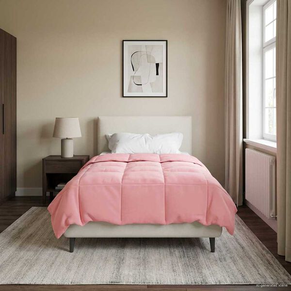 vidaXL Duvet complet toute l'ann&eacute;e Rose 155 x 200 cm Microfibre