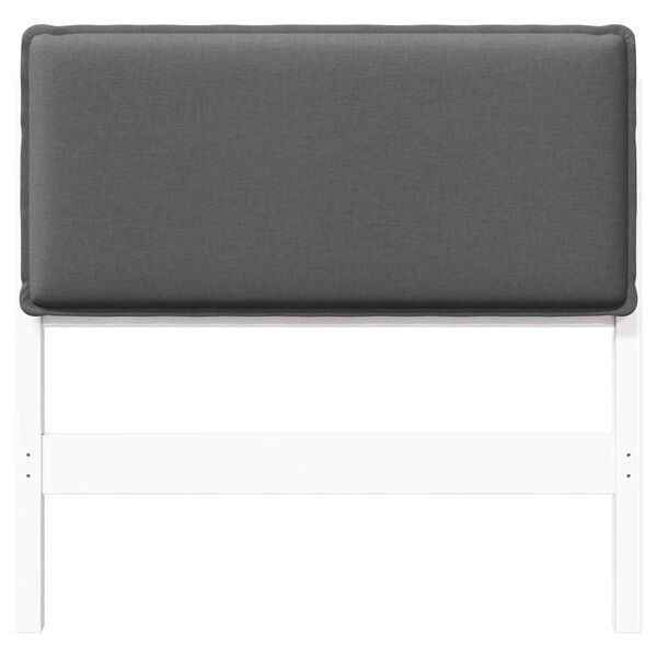 vidaXL T&ecirc;te de lit capitonn&eacute;e Blanc et gris clair 100 cm Pin massif