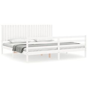 vidaXL Cadre de lit sans matelas blanc 200x200 cm bois massif