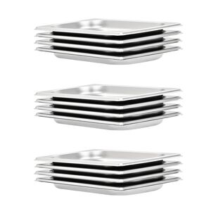 vidaXL R&eacute;cipients Gastronorm 12 pcs GN 1/4 20 mm Acier inoxydable