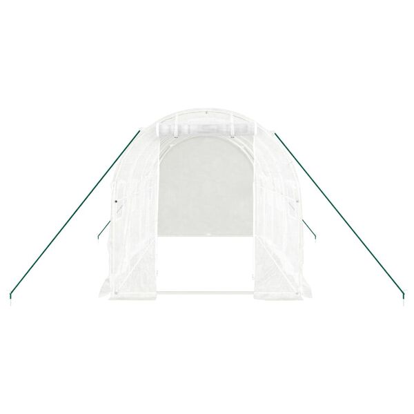 vidaXL Serre avec cadre en acier blanc 8 m&sup2; 4x2x2 m