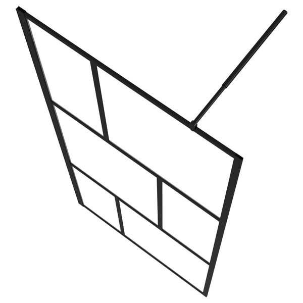 vidaXL Paroi de douche à l'italienne avec verre trempé Noir 90x195 cm