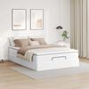 VidaXL Cadre de lit ottoman avec matelas blanc 140x200 cm similicuir