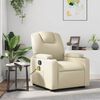 vidaXL Fauteuil inclinable de massage Crème Similicuir
