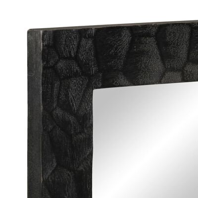 vidaXL Miroir de bain noir 50x70x2,5 cm bois manguier massif et verre