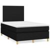 vidaXL Sommier &agrave; lattes de lit matelas et LED noir 120x190 cm tissu