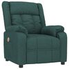 vidaXL Fauteuil de massage Vert fonc&eacute; Tissu