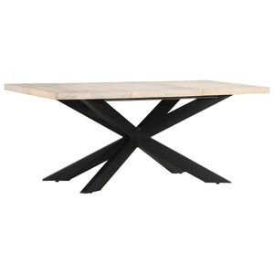 vidaXL Table &agrave; d&icirc;ner 180x90x76 cm Bois de manguier massif blanchi