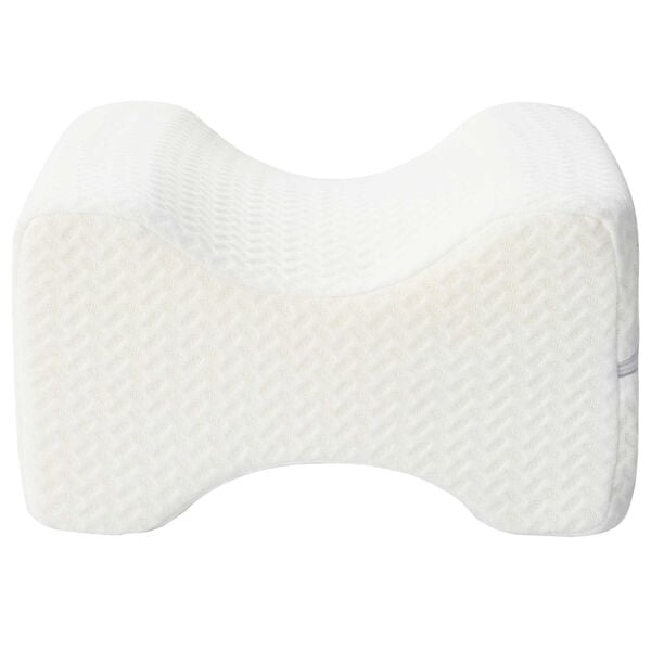 vidaXL Knee Pillow Blanc Mousse &agrave; m&eacute;moire et polyester