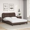 vidaXL Lit avec matelas Hvar marron 140x190 cm similicuir