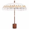 vidaXL Parasol balinais avec base Cr&egrave;me et marron &Oslash; 210-220 cm