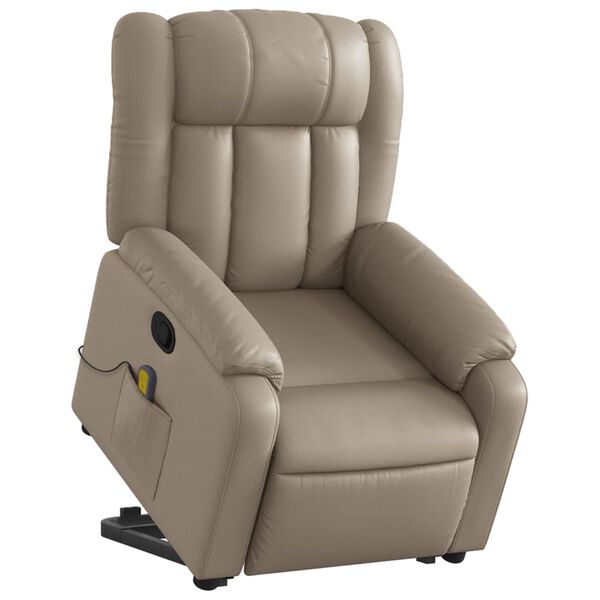 vidaXL Fauteuil inclinable de massage Cappuccino Similicuir