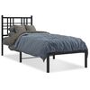vidaXL Cadre de lit m&eacute;tal sans matelas avec t&ecirc;te de lit noir 80x200 cm