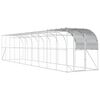 vidaXL Poulailler contre le mur Argent&eacute; 1000 x 200 x 215 cm