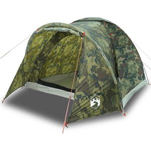 vidaXL Tente de p&ecirc;che 2 personnes camouflage imperm&eacute;able