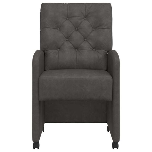 vidaXL Chaises de Salle &agrave; Manger avec Roues 2 pcs Noir 58 x 67 x 97 cm