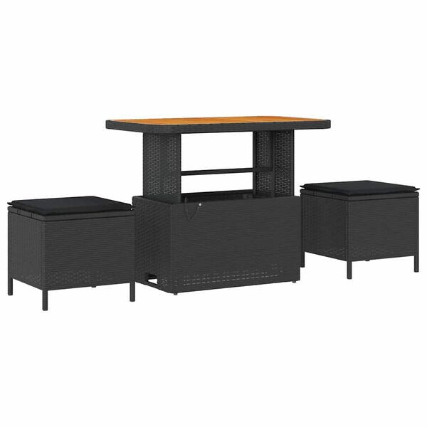 vidaXL Ensemble de canap&eacute; de jardin avec coussin 11 pcs Noir polyrotin