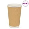 vidaXL Tasses &agrave; caf&eacute; en papier 500 pcs 16oz 400ml marron