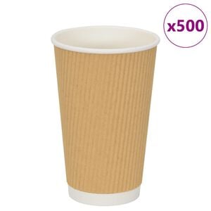 vidaXL Tasses &agrave; caf&eacute; en papier 500 pcs 16oz 400ml marron