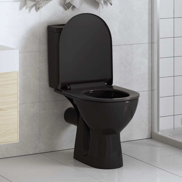 vidaXL Abattant WC &agrave; fermeture en douceur Lib&eacute;ration rapide Noir