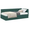 vidaXL Cadre de lit d'angle avec matelas 2 pi&egrave;ces Vert fonc&eacute;