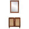 vidaXL Cabinet de salle de bain 2 pcs Noir et or Bois de mangue massif