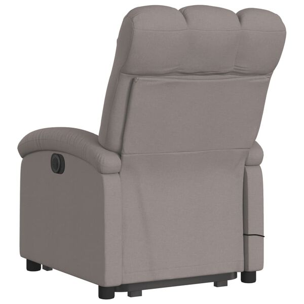 vidaXL Fauteuil inclinable de massage Taupe Tissu