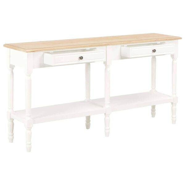 vidaXL table avec tiroir Blanc bois