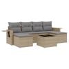 vidaXL Salon de jardin avec coussins 7 pcs beige r&eacute;sine tress&eacute;e