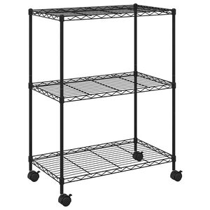 vidaXL &Eacute;tag&egrave;re de rangement 3 niveaux et roues 60x35x81 cm noir 150 kg