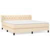 vidaXL Sommier &agrave; lattes de lit avec matelas Cr&egrave;me 160x200 cm Tissu