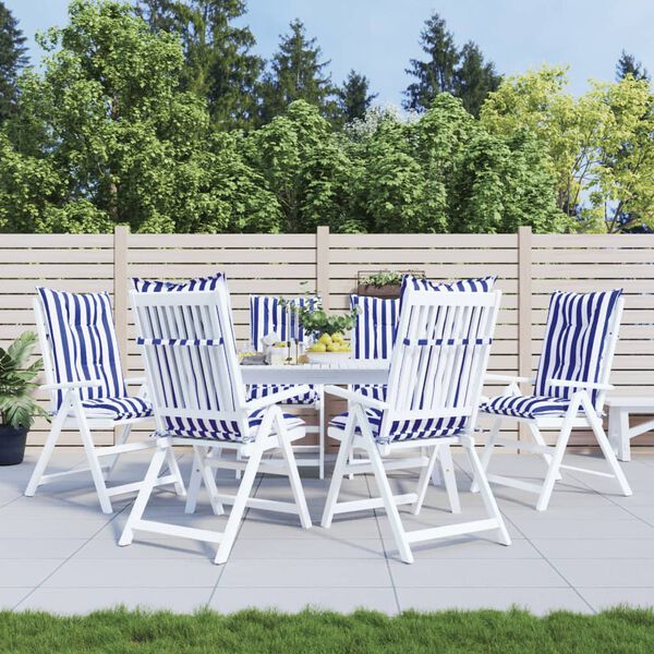 vidaXL Coussins de chaise de jardin &agrave; dossier haut lot de 6
