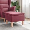 vidaXL Tabouret avec pieds en bois Rouge bordeaux Tissu