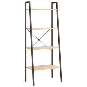 vidaXL &Eacute;tag&egrave;re sur pied 4 niveaux Marron clair et noir 56x35x140 cm