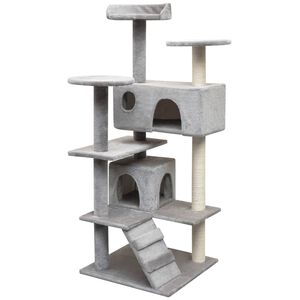 vidaXL Arbre &agrave; chat avec griffoirs en sisal 125 cm Gris