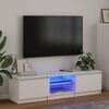 vidaXL Meuble TV avec lumi&egrave;res LED blanc 140x40x36 cm