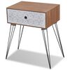 vidaXL Table de chevet avec 1 tiroir rectangulaire Marron
