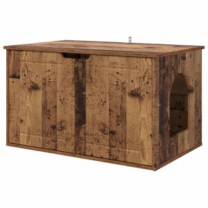 vidaXL Maison pour chat Bois ancien 85 x 55 x 50,5 cm