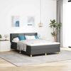 vidaXL Lit &agrave; ressorts avec matelas Gris fonc&eacute; 190 x 140 cm Polyester