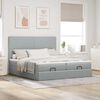 VidaXL Cadre de lit ottoman et matelas gris clair 160x200cm tissu