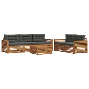 vidaXL Ensemble de canap&eacute;s d'ext&eacute;rieur 6 pcs Naturel et Anthracite