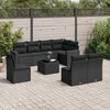 vidaXL Salon de jardin 9 pcs avec coussins noir r&eacute;sine tress&eacute;e