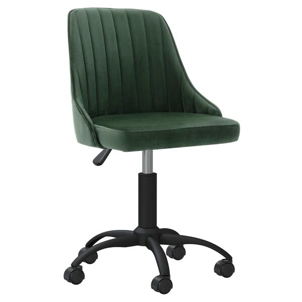 vidaXL Chaise pivotante de salle &agrave; manger Vert fonc&eacute; Velours