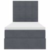 vidaXL Lit avec rangement et LED Gris fonc&eacute; 100 x 200 cm Velours