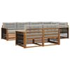 vidaXL Ensemble de canap&eacute;s d'ext&eacute;rieur 7 pc Naturel et gris clair