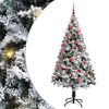vidaXL Sapin de No&euml;l artificiel Blanc 150 cm PVC, Acier et Plastique
