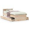 vidaXL Cadre de lit sans matelas avec t&ecirc;te de lit 90x190 cm pin massif