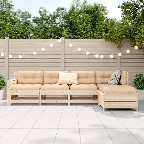 vidaXL Salon de jardin 5 pcs bois de pin massif