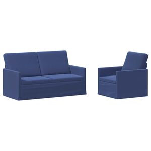 vidaXL Ensemble de Canap&eacute;s 2 pcs Bleu police Velours (V)